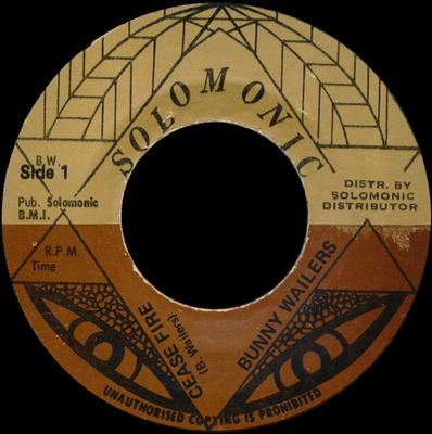 Disque 7 pouces BUNNY WAILER - Cease Fire AUCUN Solomonic Jamaica Reggae, Ska & Dub Utilisé
