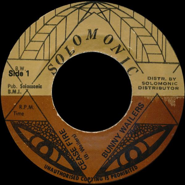 7inch Record BUNNY WAILER - Cease Fire NONE Solomonic Jamaica Reggae, Ska & Dub Used