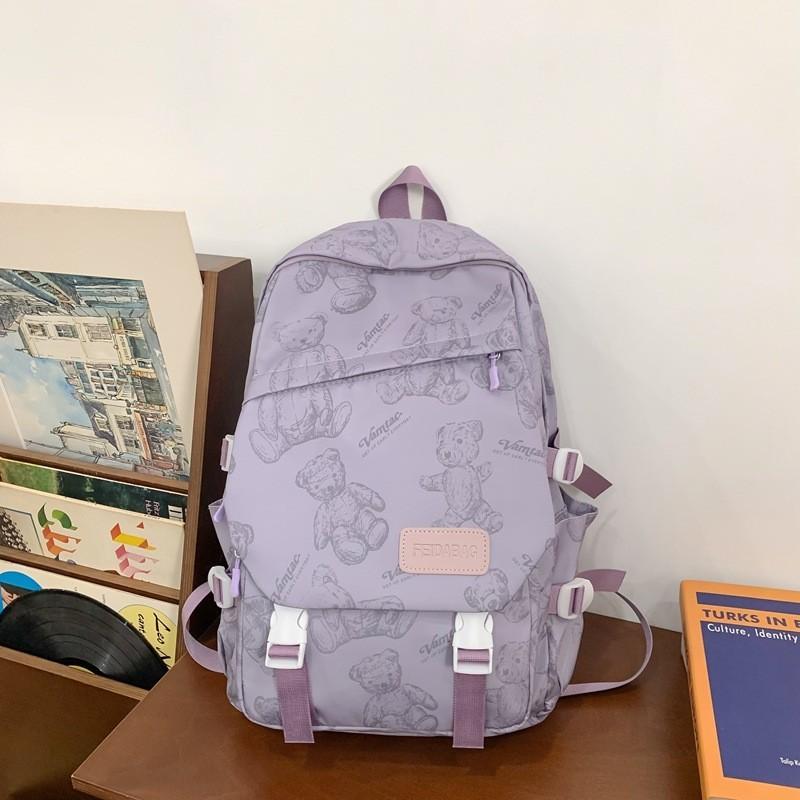 Fashionable Lightweight Floral Backpack With Large Capacity For Business Travel Unisex Waterproof Design фиолетовый
