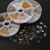 120-1200pcs/Box Lobster Clasp Jump Rings End Clasps Connectors Findings Kits for Bracelet Necklace Jewelry Making Accessories
