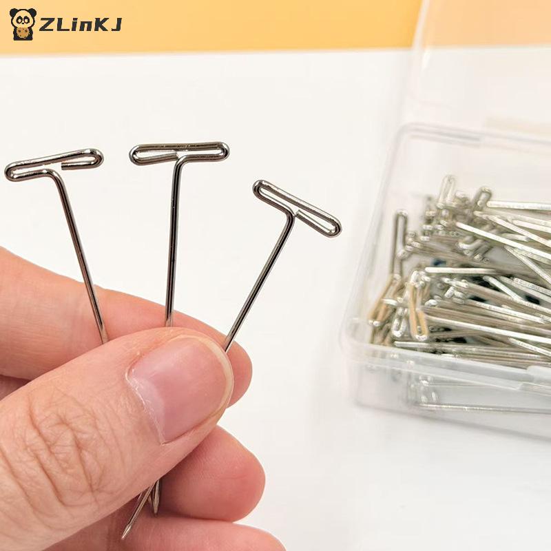 50pcs/box DIY Wig Securing Pins, T-shaped Pins, Suitable For Knitting, Wigs, Sewing And Office Wall Decoration