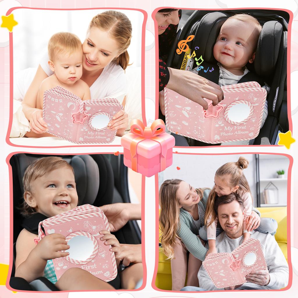 Mjukt Tyg Album Baby Tillväxt Minnesfotoalbum Baby Spjälsäng Tyg Bok Leksak Montessori Tidig Utbildning Album Bok Födelsedagspresent