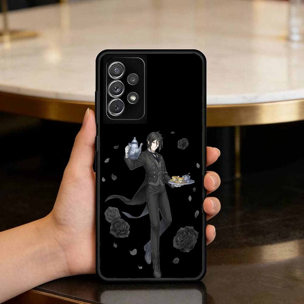 Black Anime B-ButlerS Soft Silicone Black Cover Phone Case For Samsung Galaxy A73,A72,A71,A70,A53,A52,A51