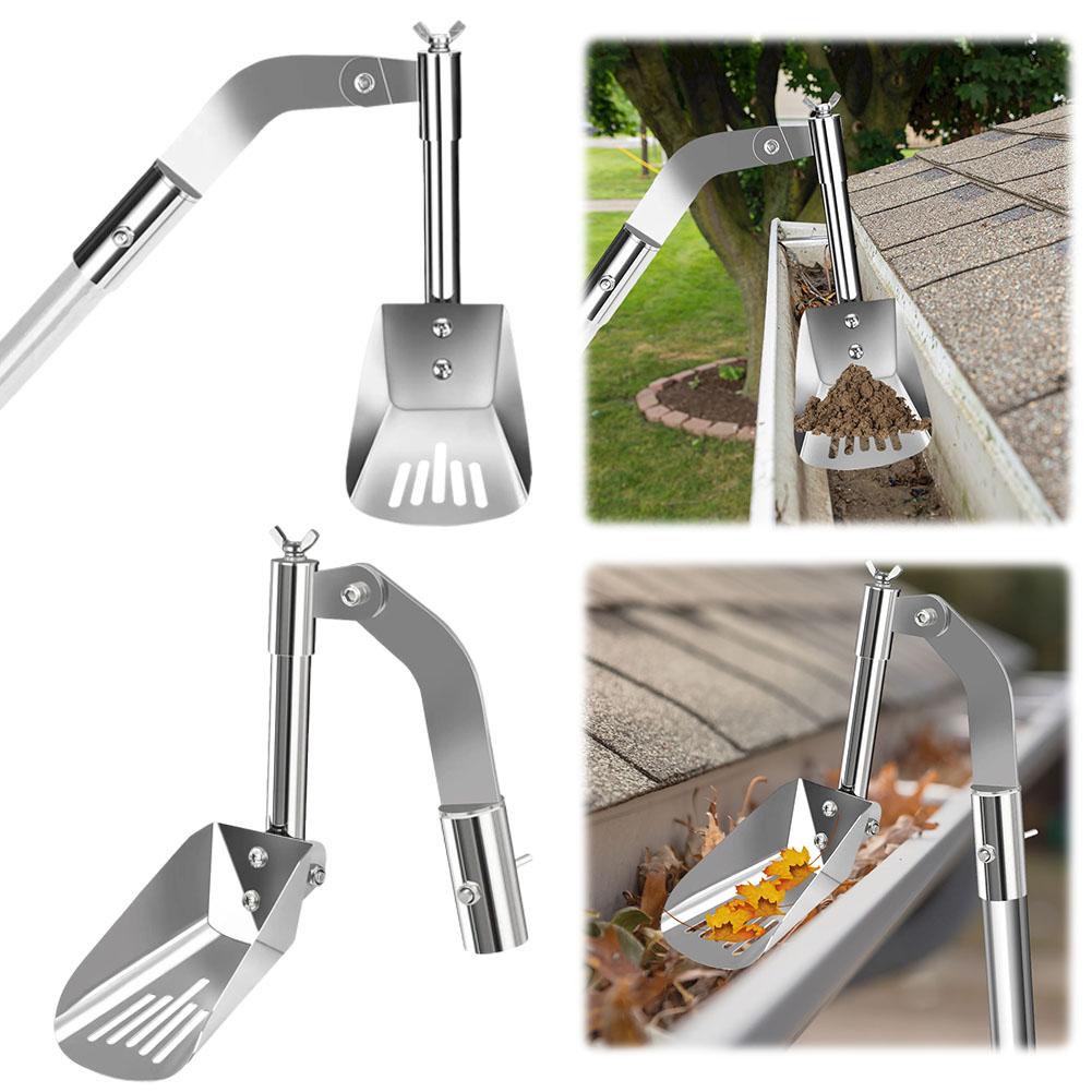 Roof Gutter Scoop Stainless Steel Cleaning Shovels Multifunctional Gutter Cleaning Tools for Roof Garden Ditch Household Gutters