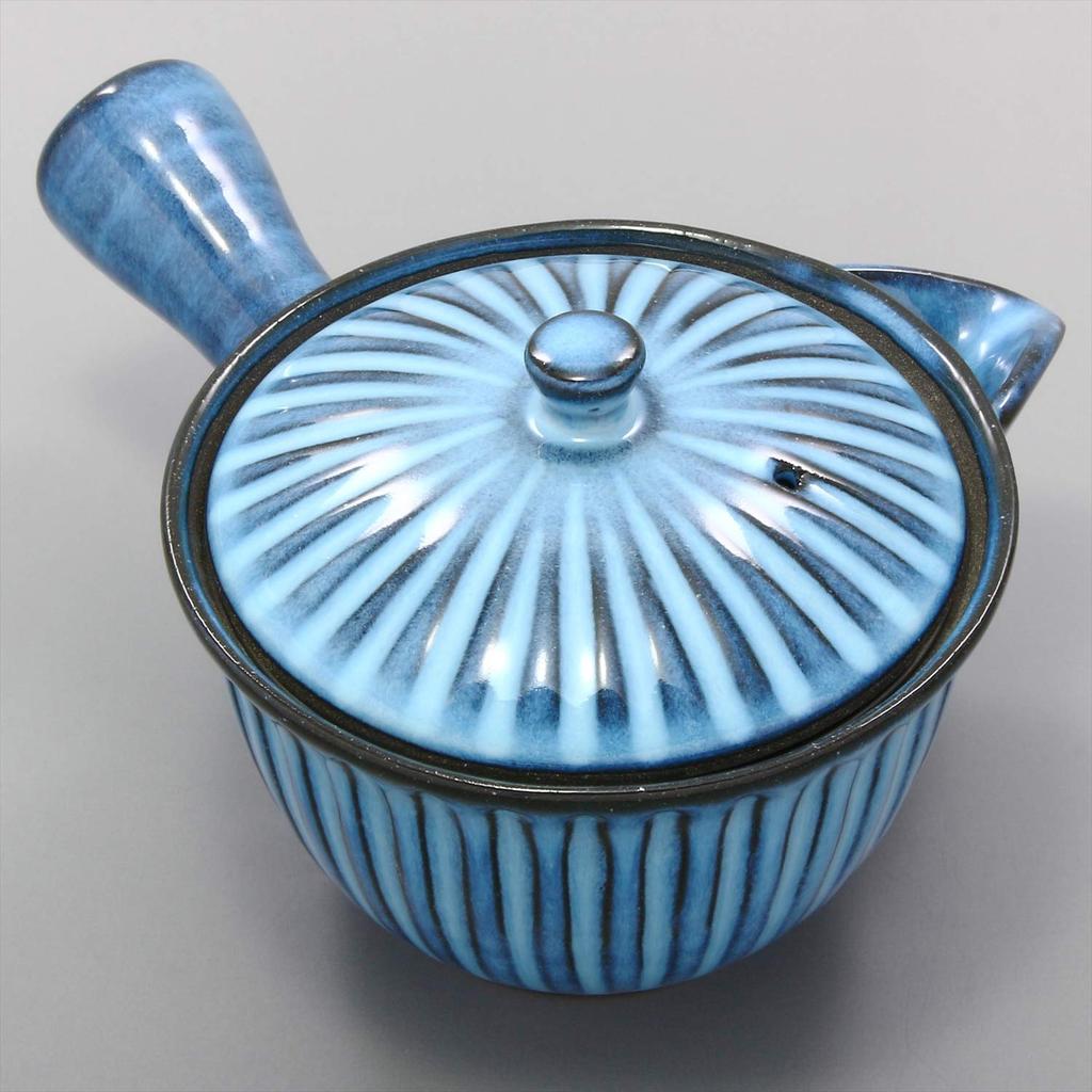 Hasami Ware Rizaemon Kiln Blue Carved Sparrow Mouth Teapot Tea 391088 (with Strainer)
