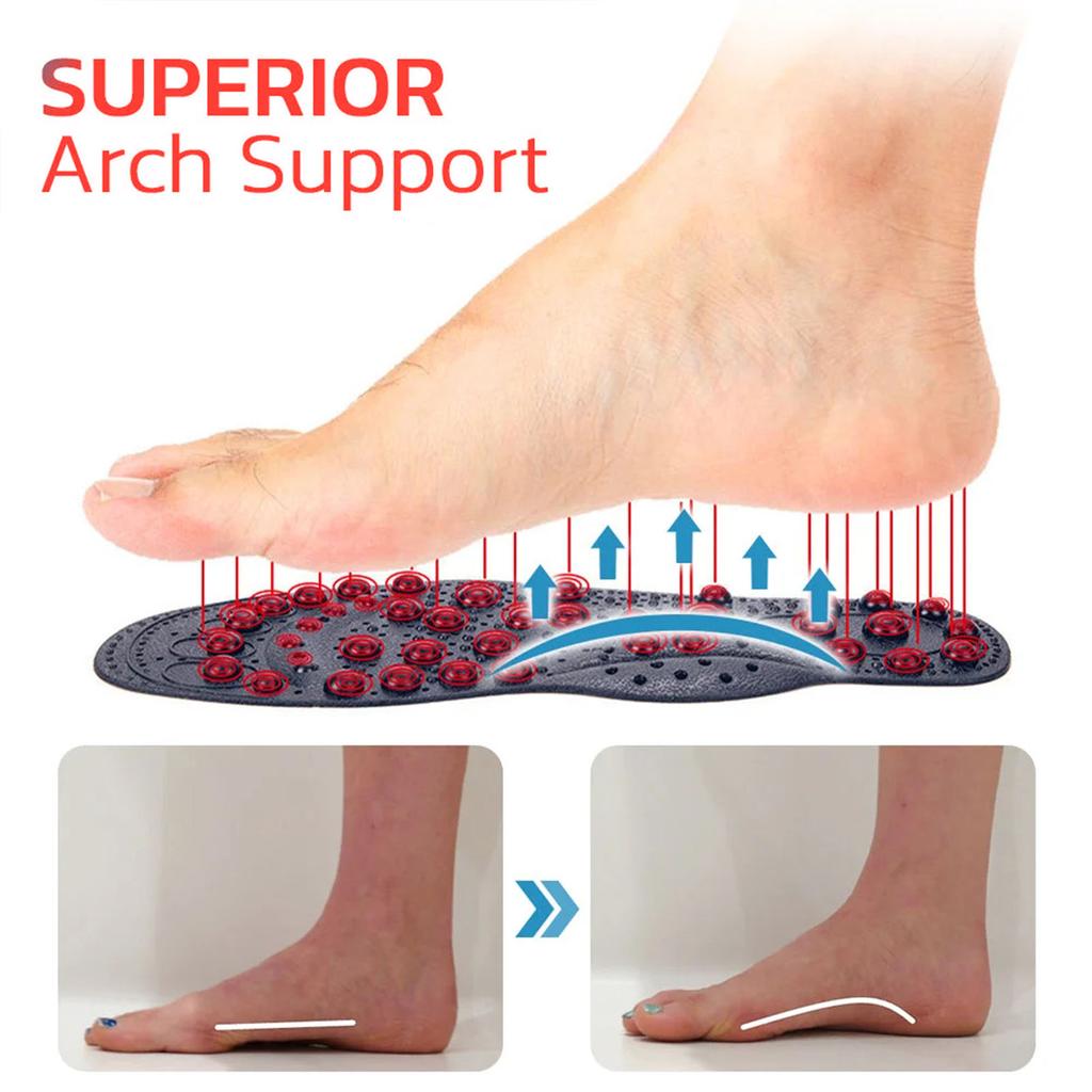 2pairs Acupressure Shoe Insoles Vein Repair Anti Slip Abrasion Resistant Massage Shoe Pad for Arch Support Body Care Slimming