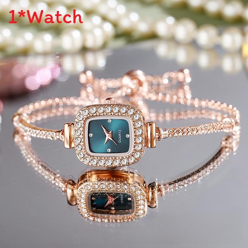 

Ladies Fashion Square Dial Quartz Watch With Adjustable Link Bracelet For Casual Wear