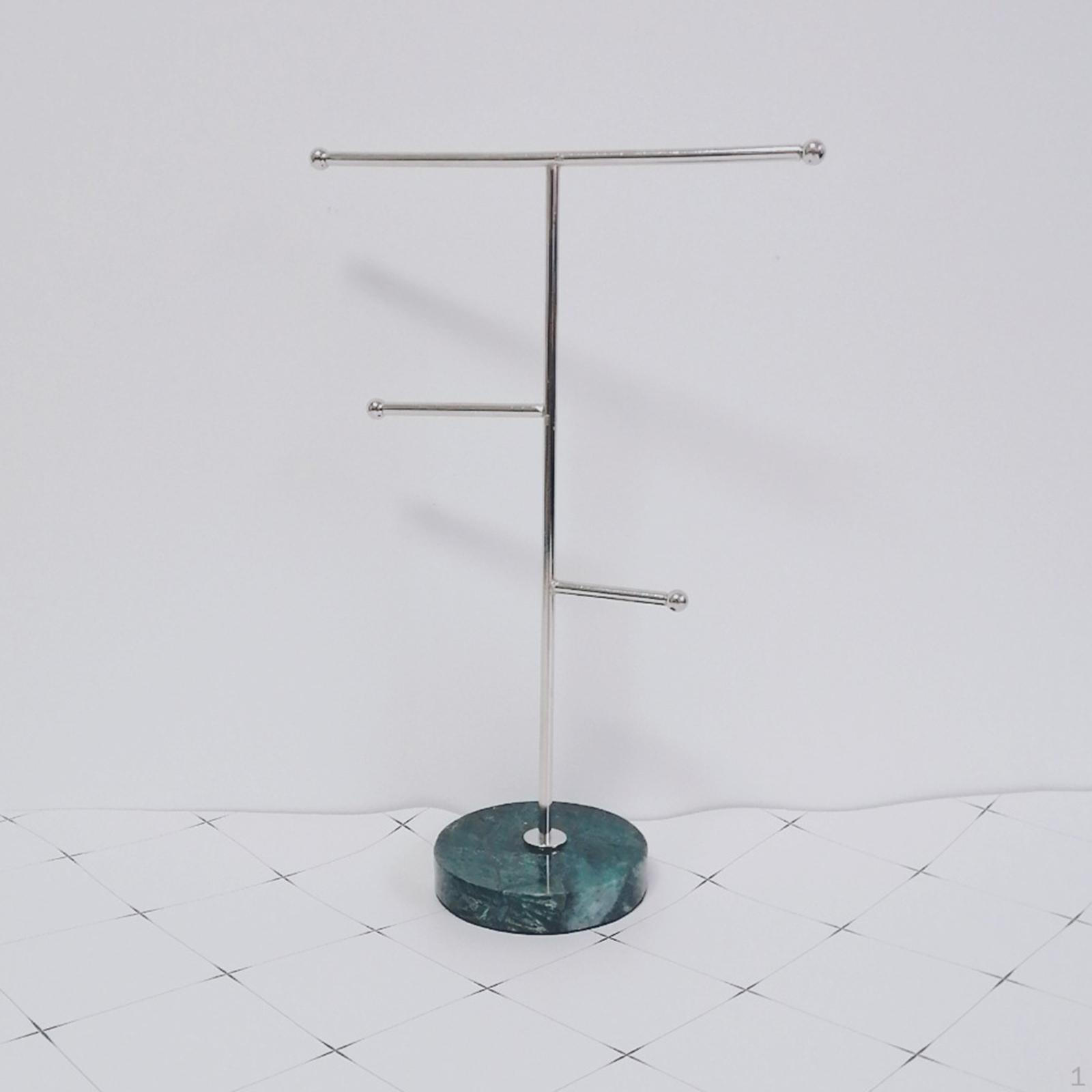 Jewelry Necklace Hanging Organizer Earrings Display Rack Pendant Bracelets Stand Solid Marble Base color 2
