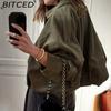 BITCED Women's Pre-Spring Fashion Suede-Effect Pilot Jacket