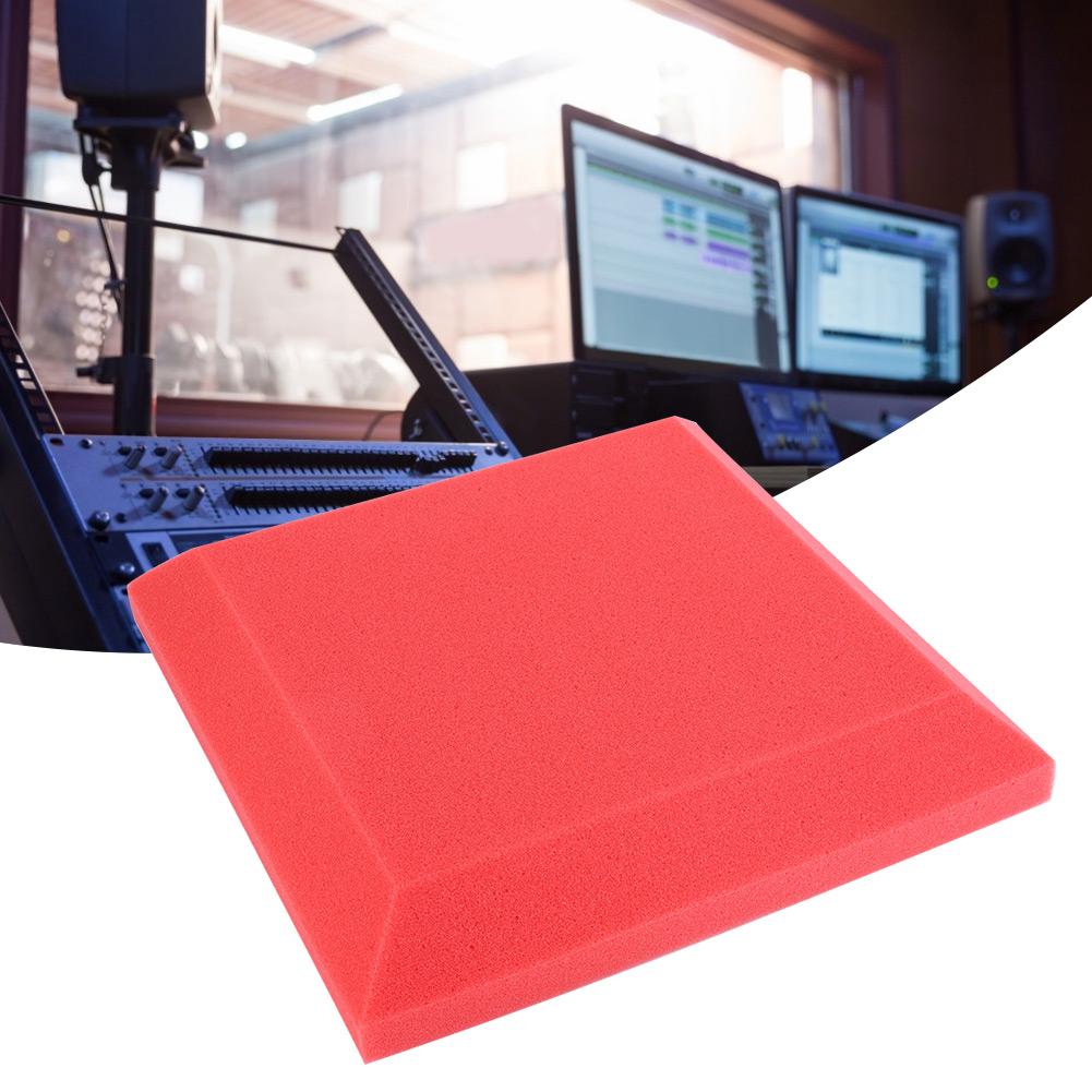 6 Stück Schallisolierschaumblock Akustikpaneele Schwamm Klavierraum Aufnahmestudio Zubehör 30x30x5cm Rot