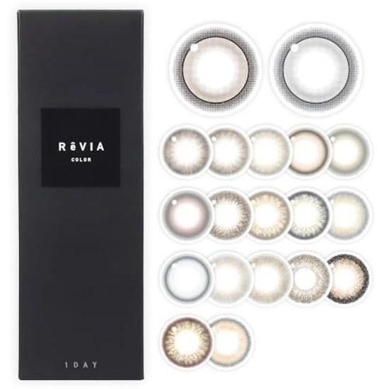 Official ReVIA 1day COLOR Mist Iris Prescription 0.00 10 pieces