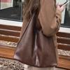 Bag for Women Autumn-Winter Simple Soft Leather Shoulder Underarm Bag Vintage Commuter Crossbody Bag for Women