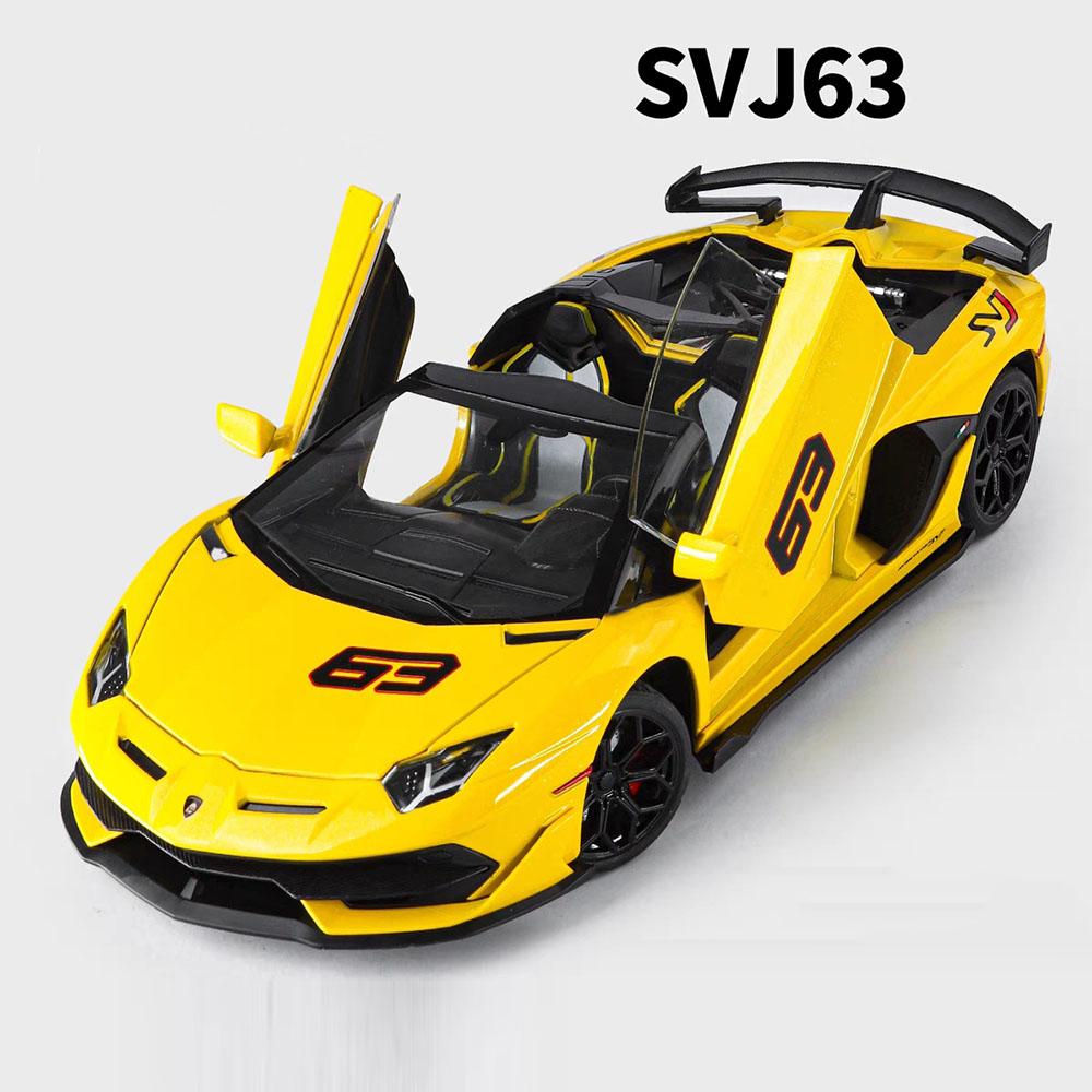 1:18 Scale HURACAN STERRATO SVJ63 Car Model Toy Sound Light Shock Absorption Sliding Supercar Models Children's Interactive Toys