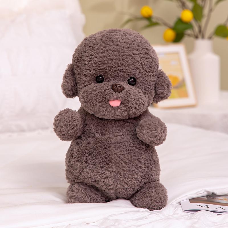 Cartoon Bichon Protruding Tongue Plush Toys Simulation Puppy Kawaii Dog Stuffed Animals Dolls Cute Birthday Present for Children