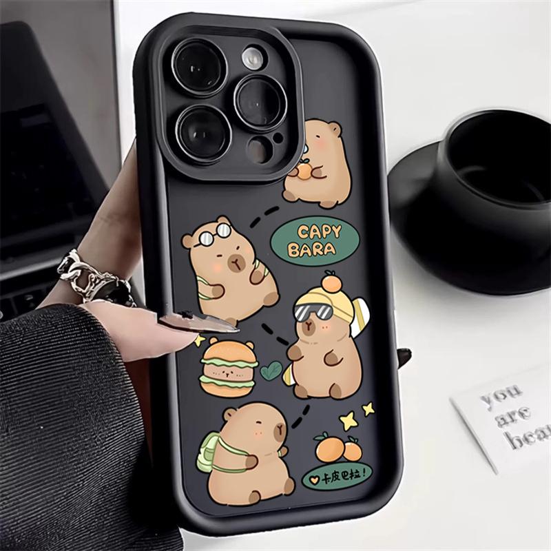 Cute Capybara Soft Phone Case For Samsung Galaxy S25 Ultra S24 FE S23 S22 S21 Plus A06 A26 A36 A33 A25 A16 Shockproof Back Cover