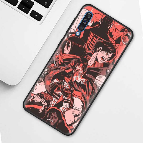 Anime Attack On Titan-deksel til Samsung Galaxy A70 A50 A90 5G A40 A30 A20 A70s A10 s A20e A10e svart silikontelefon Coque