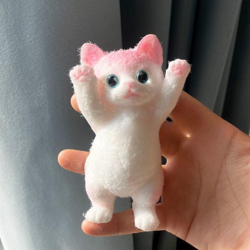 Süße Kawaii Katze Weiches Silikon Stressabbau Knetspielzeug Angstlinderung Schreibtisch Geschenk Für Kinder Erwachsene Schreibtisch Dekoration Geschenk