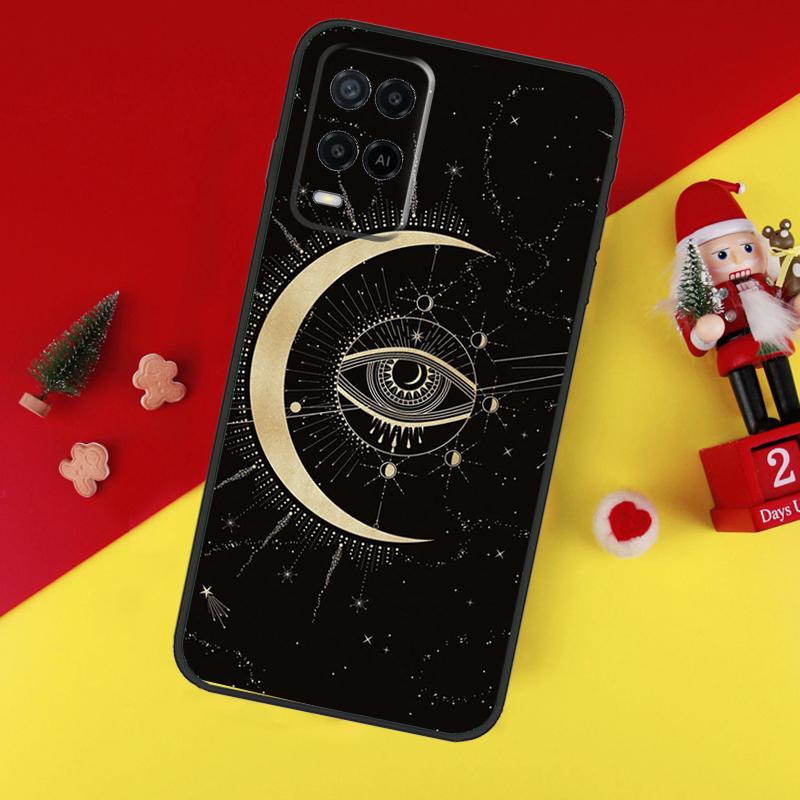 Fortune Telling Moon Stars Hands Art Case For Oppo A38 A18 A58 A78 A98 A74 A94 A54 A80 A60 A40 A96 A76 A16 A15 A17 A57 A5 A6 Pro
