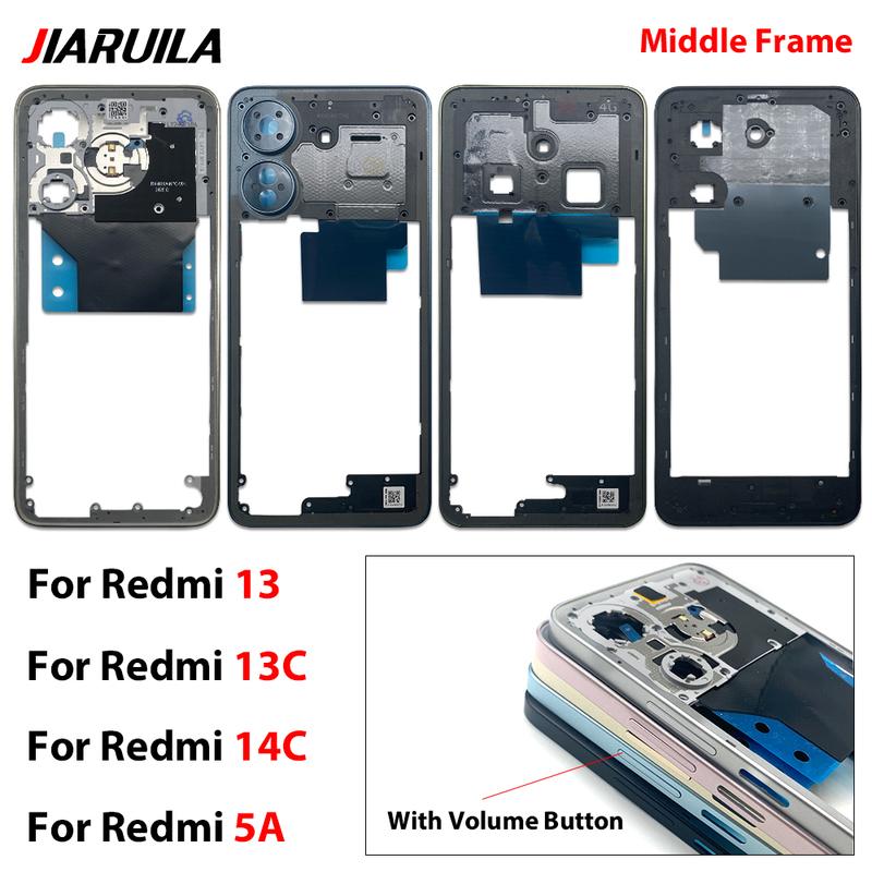 Nuovo Supporto Telaio Centrale Posteriore Alloggiamento Riparazione e Sostituzione per Redmi 13 13C 14C 5A Telaio Centrale Posteriore