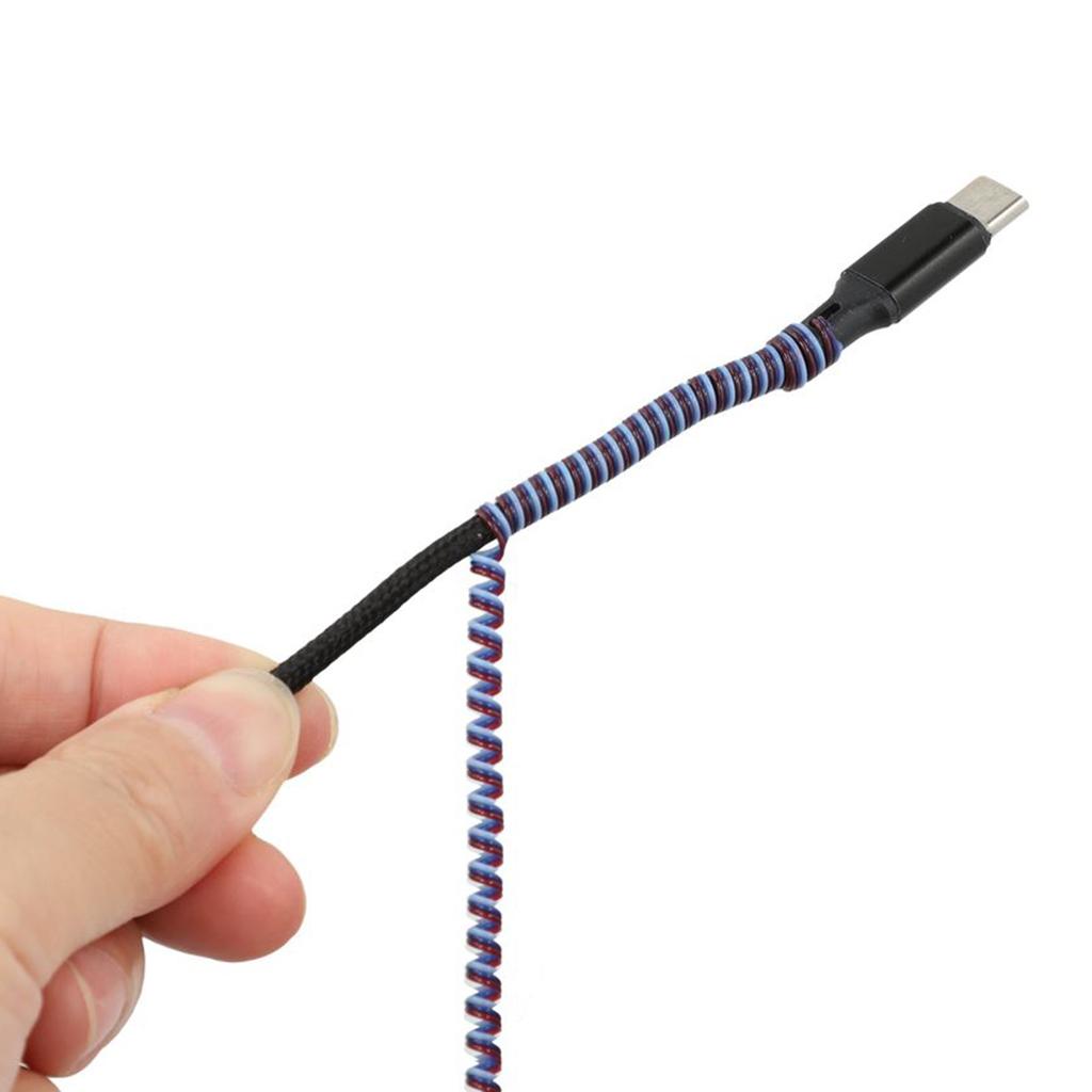 5PCS 2.8m Spiral Data Cable Protector TPU Spring Wrap Cord Saver Protective Sleeve
