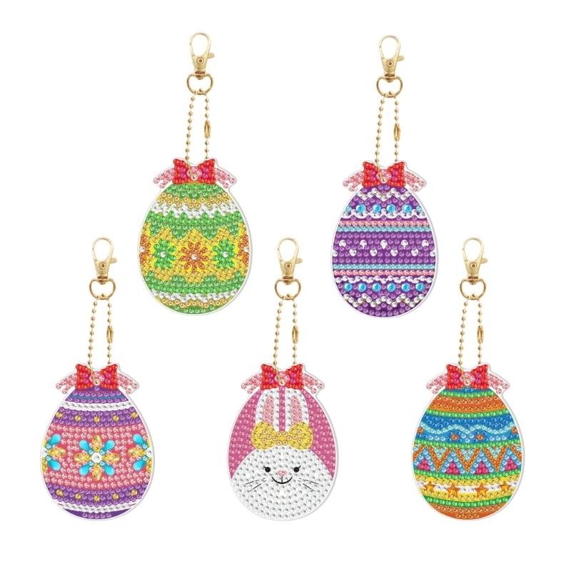 

Easter Egg Acrylic Keychain With Single Side Crystals Designs For Personalization And Holiday Gifts 1