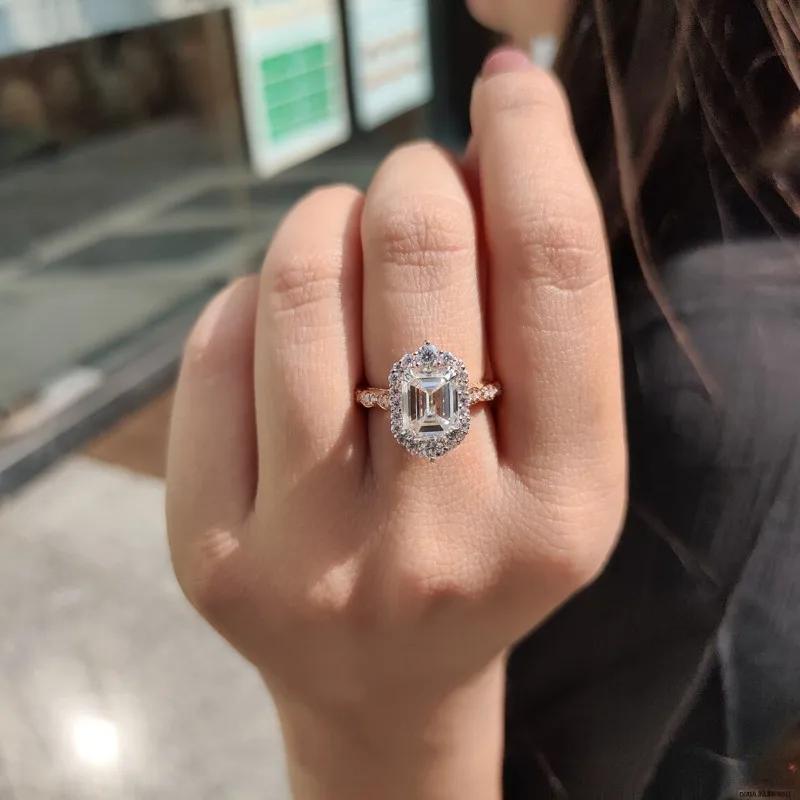 European and American Light Luxury High-end Feeling Zircon Ring With Adjustable Opening For Female Engagement and Wedding Rings