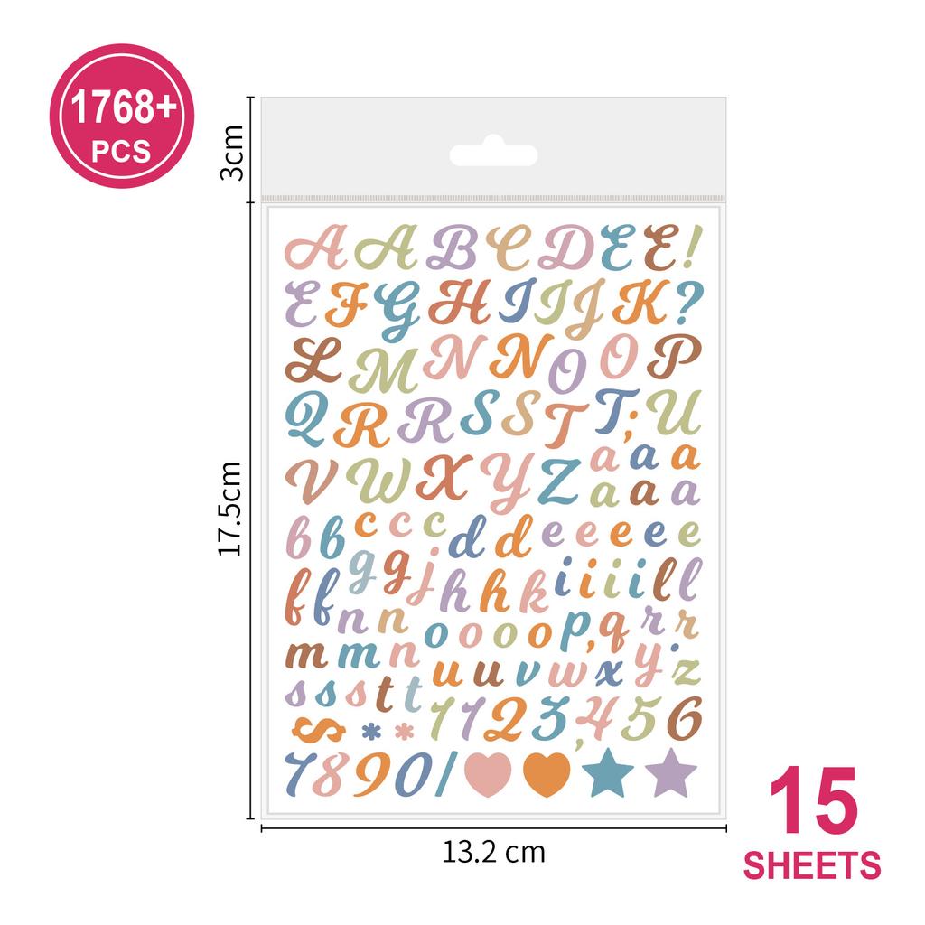 0.5-inch English Letter Sticker Ins Wind Small Size Waterproof Card Decorative Digital Letter Hand Account Sticker
