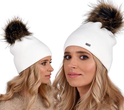 Hat With A Large Pompom, Two Layers A13