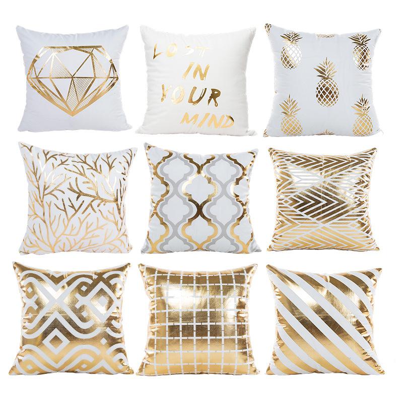 New Summer Hot Stamping Pillowcase Soft and Comfortable Sofa Decoration Home Fashion Pillowcase