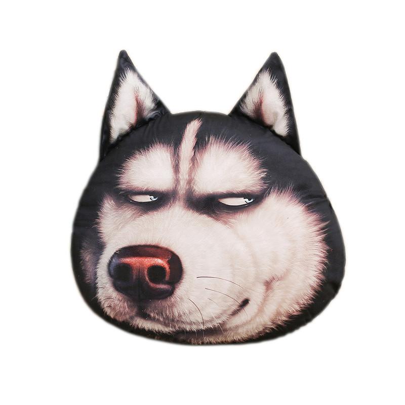 3D Creative Husky Plush Toy Pillow Doll Funny God and Annoyed Dog Head Valentine's Day Girl Birthday Gift