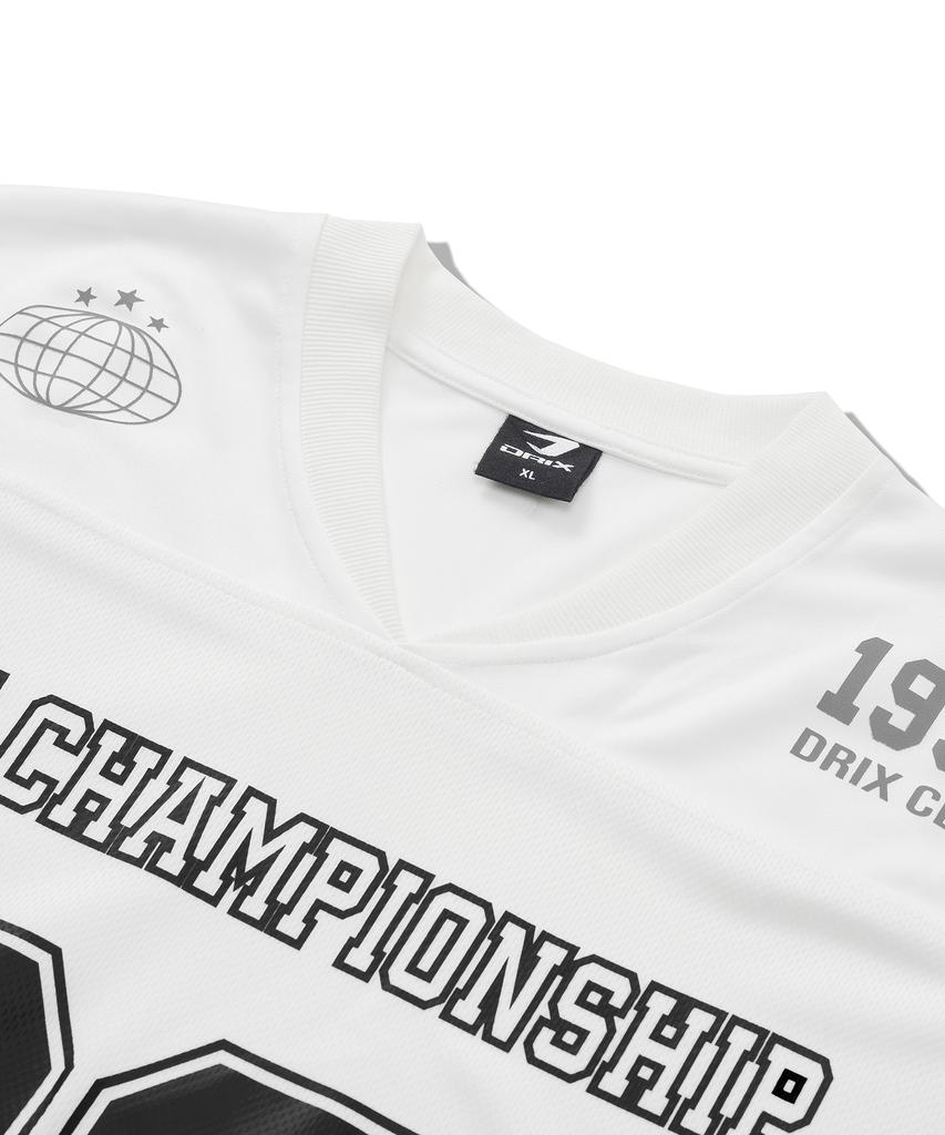 DRIX Maglia Rugby Oversize in Rete Manica Corta_Bianco