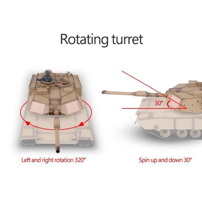 LANQI 1: 16 MIA2 Battle Tank Télécommande militaire char de combat amélioré Maquette en plastique