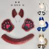 Wolf Ear Headband Claw Gloves Tail Set Halloween Costume Cosplay Animal Roleplay Party Accessory