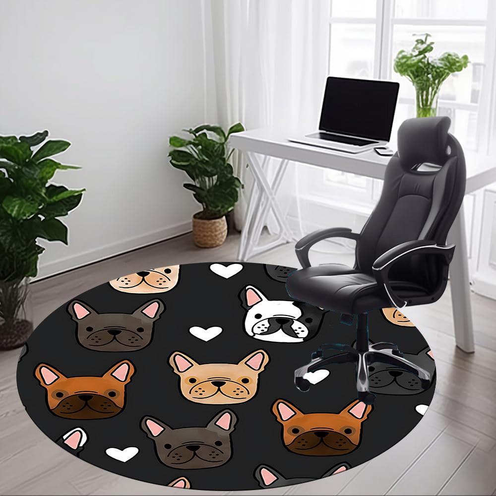 1pc French Bulldogs Chair Carpet for Office - Durable, Ideal for Chair Mats, Stylish & Functional Decorative Rug yy260130092