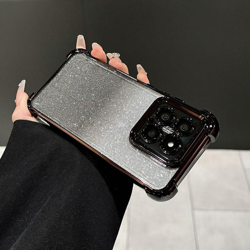 Shockproof Phone Case For Xiaomi 14 pro Case Silicone Glitter Cover For Xiaomi 13 14 ultra POCO C65 M6 pro Bling Case Xiaomi14