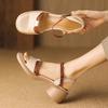 New Thick-soled and Coarse-heeled Women's Shoes with Soft Leather One-line Fish-mouth Sandals