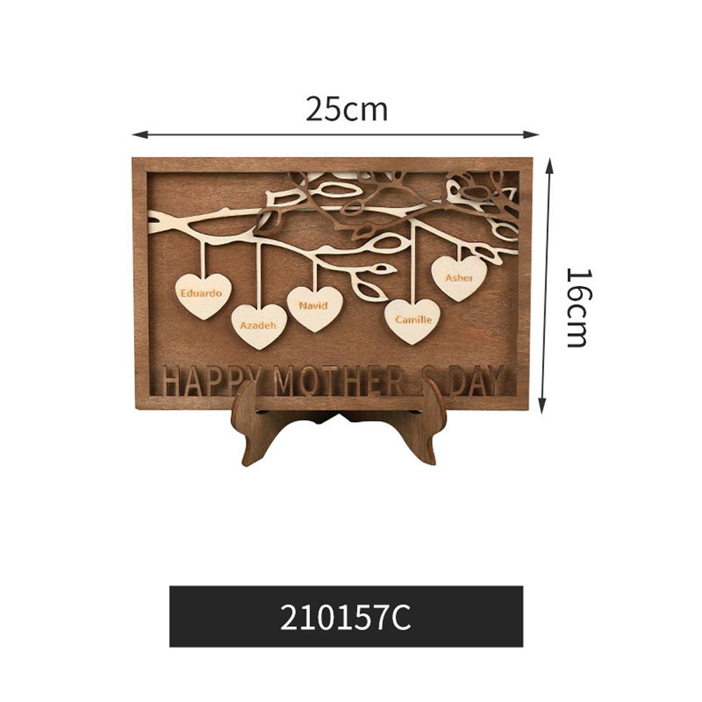 Family Sign Ornament Carved Wooden Sign Christmas Gift For Living Room Desktop Decoration