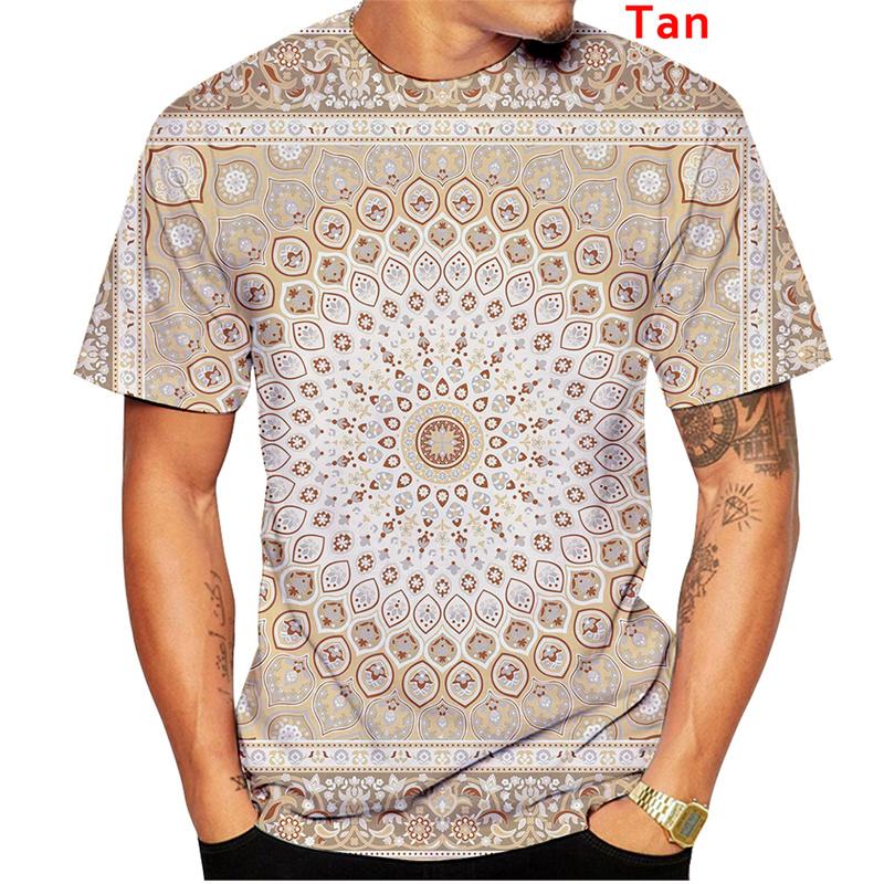 New Harajuku 3D Print Persia And India Paisley Pattern T Shirt For Men Hinduism Spiritual