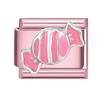 Y2K Pink Glitter Zircon Heart Flowers Rabbit Crystal Italian Charm Fit 9MM Stainless Steel Bracelet Women Men DIY Jewelry Gift