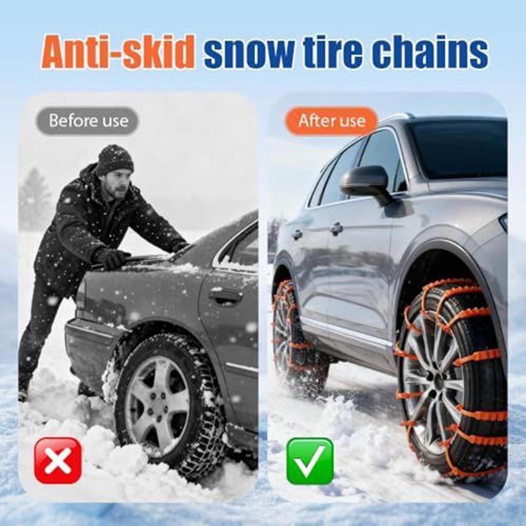 Winter Snow Chains For Cars 10pcs Outdoor Tire Chains For Motorcycles Trucks Emergency Anti-Skid Tyre Chains Auto Accessories