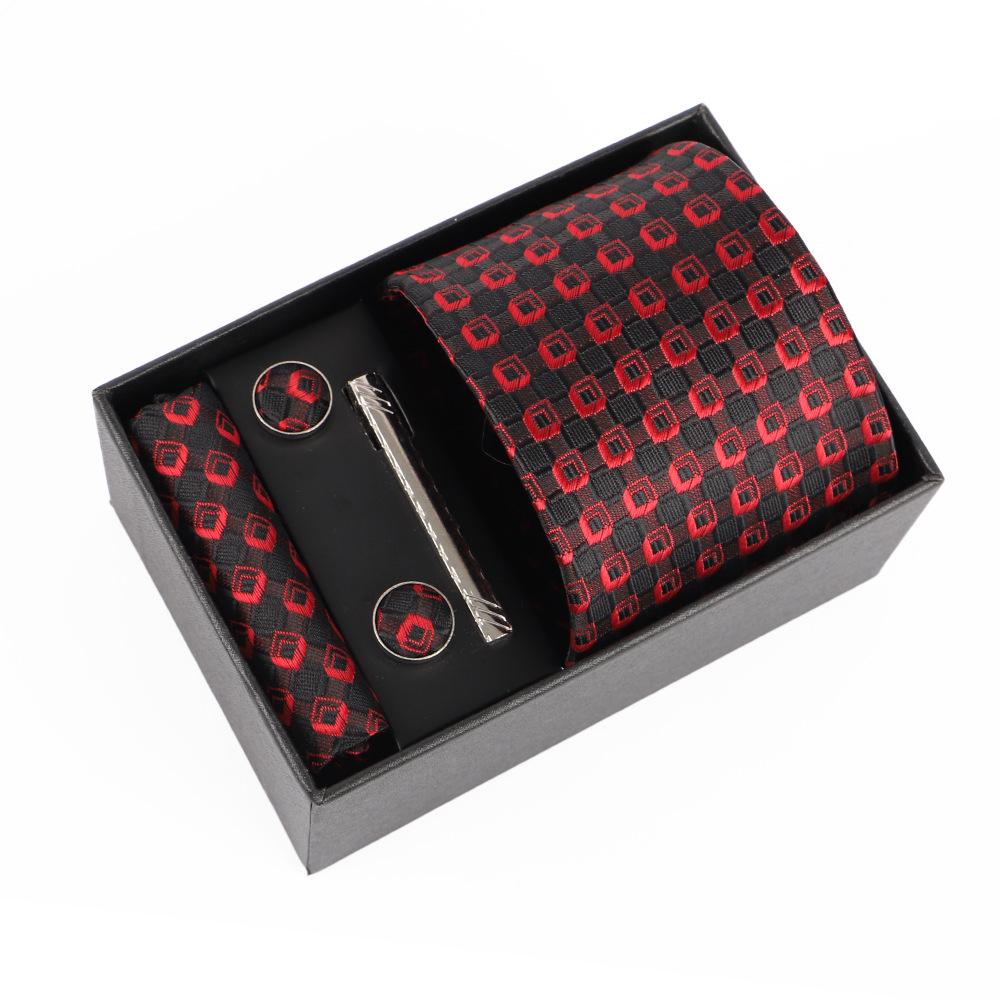 Luxe Heren Jacquard Borduurdas Cadeauset met Gepersonaliseerd Logo Ontwerp