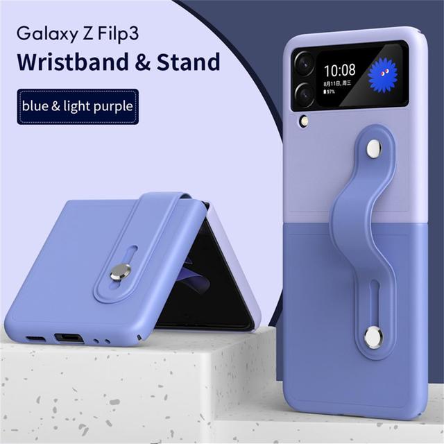 Für Samsung Galaxy Z Flip 3 4 Hülle Luxus Leder Einziehbare Handschlaufe Klappbare Stoßfeste Hülle Für Samsung Zflip4 Flip3 Hülle