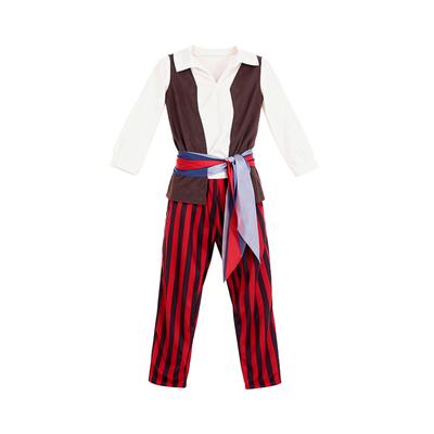 Children's Pirate Costume Striped Pants Vest Hat Accessory Set for Stage Performance Western Style Custom Color