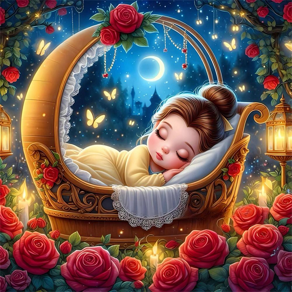 Disney Cartoon 5D Diamond Painting Full of Diamonds DIY Hand-applied Diamond Painting Princess Series Decorative Painting Kit