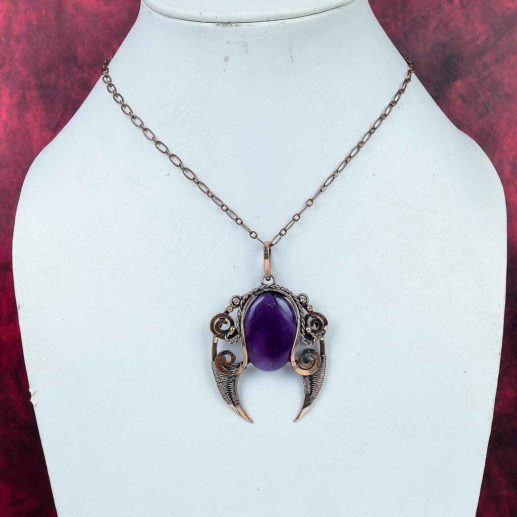 Star Amethyst Gemstone Pendant Copper Wire Wrapped Pendant Latest Design Jewelry