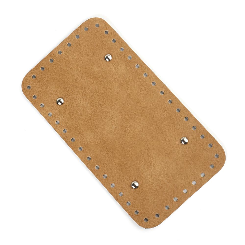 

25*14cm PU Leather Rectangle Bag Bottom for Crochet Knitting Bags Cushion Base DIY Handmade Handbag Purse Bottoms Accessories коричневий