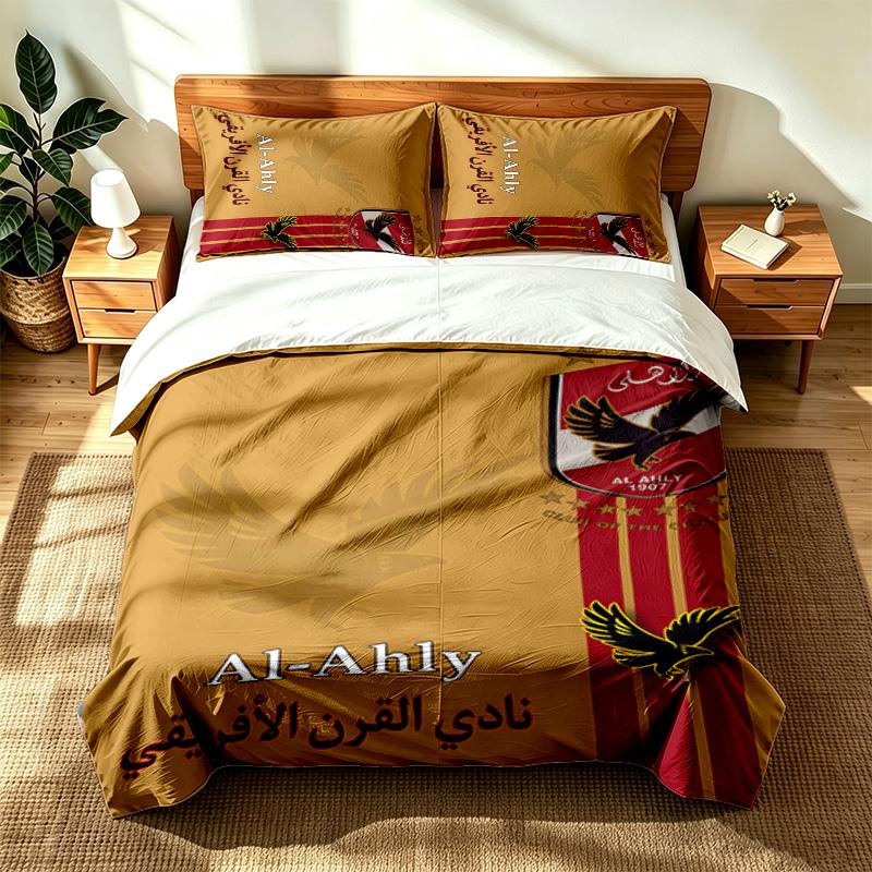 Al ahly (14) 3pc set suitable for master bedrooms soft and comfortable an ideal gift for family and friends Includes one duvet cover and two pillowcas