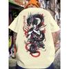Samurai Dragon Graphic Tshirt Unisex Unisex Harajuku Streetwear Aesthetic Tee Casual Cotton Short Sleeve Tops
