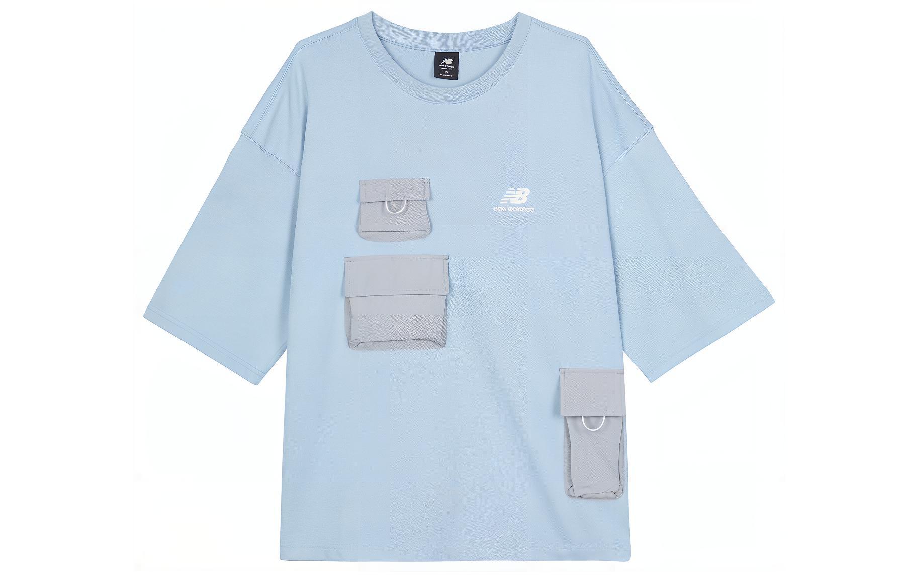 New Balance T Shirts Men s Carolina Blue Crew Neck Moderate Straight Fit AMT22361-HAS XL