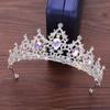 Wedding Hair Tiara Crystal Bridal Tiara Crown Silver Color Diadem Veil Tiaras Wedding Hair Accessories Headpieces Head Jewelry